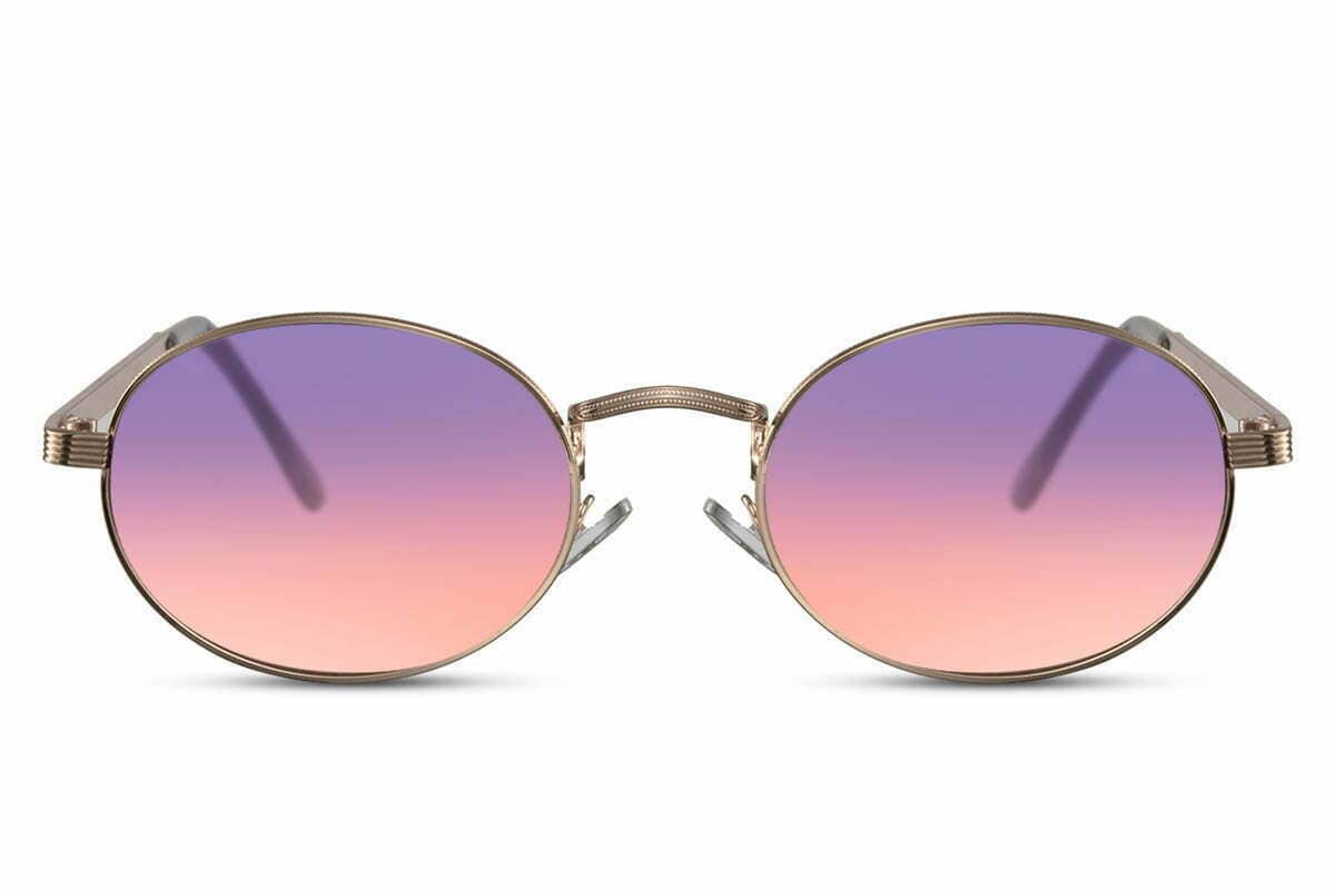 sunglasses with Pink color lens and Gold color frame